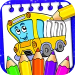 vehicles coloring book android application logo